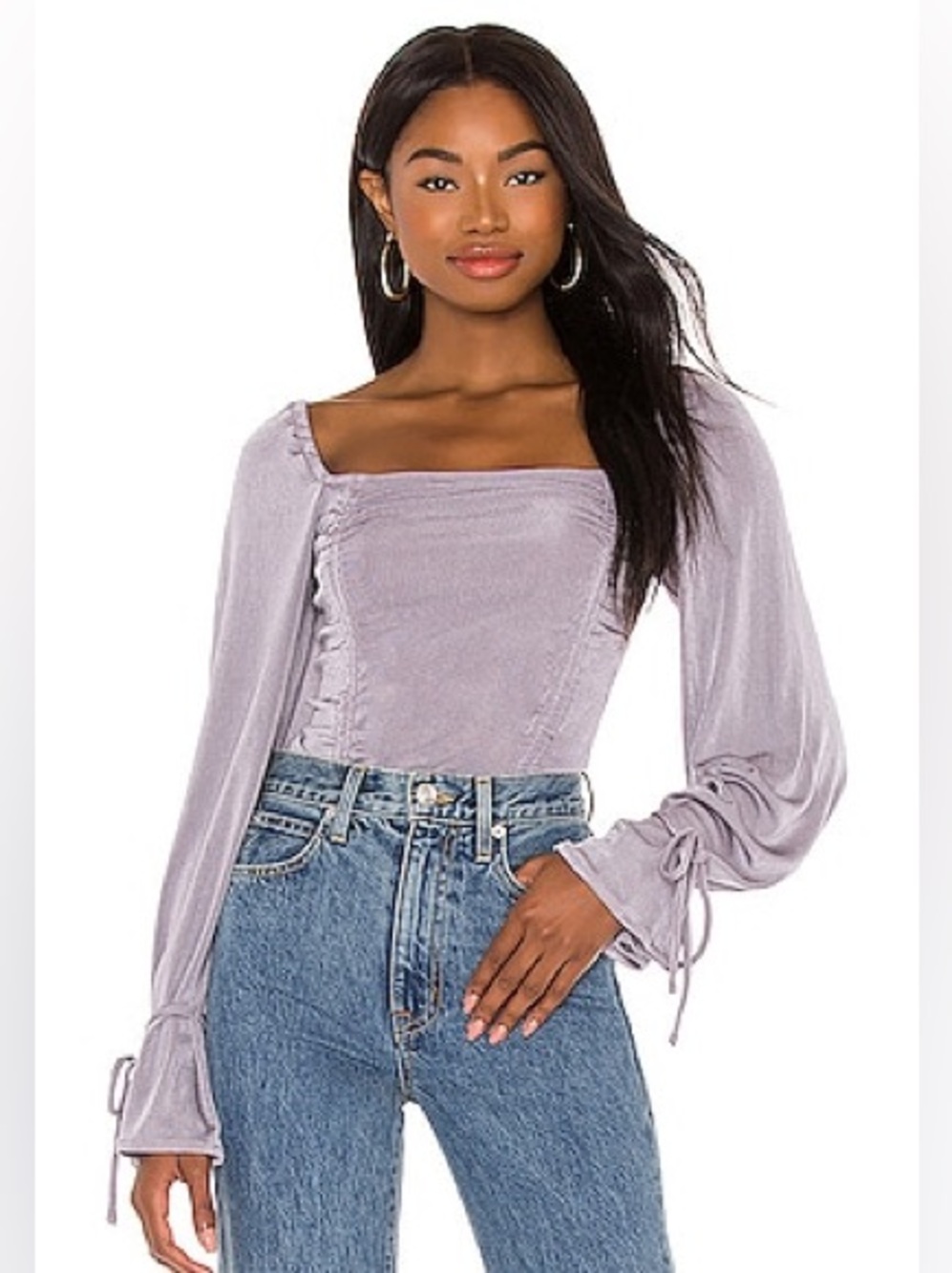 FREE PEOPLE Meant To Be Bodysuit in Silver Mauve Size Small